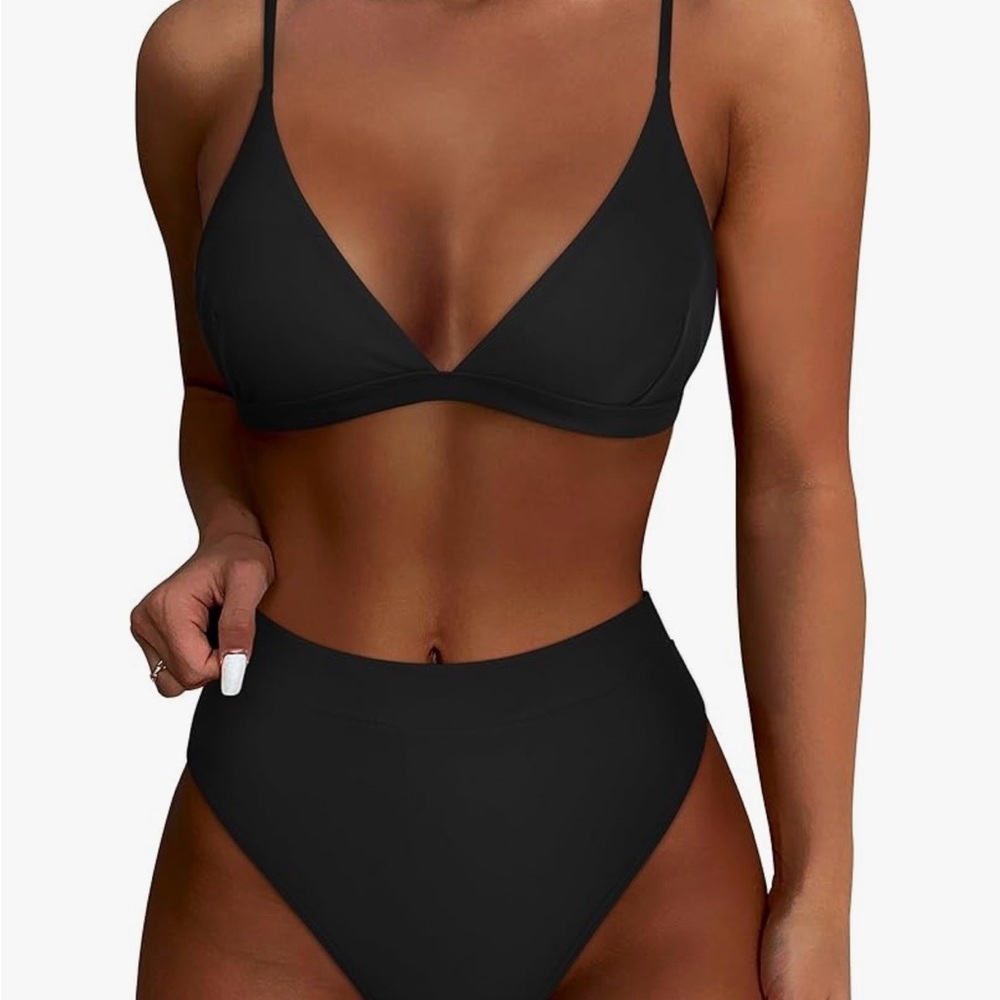 Black Women’s Triangle Bikini Set - Classic Swim